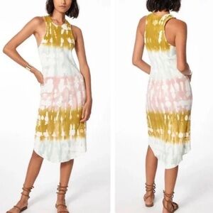 NWOT young, fabulous and broke ribbed tie dye midi dress